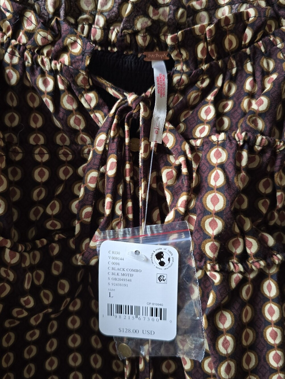 Free People Star Dip Printed Mini Dress Nwt - Picture 7 of 10